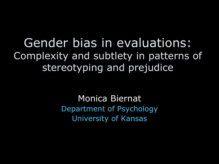 gender bias in evaluations