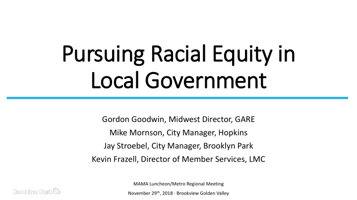 pursuing racial equity in in local government
