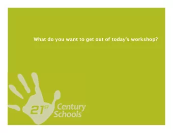 What do you want to get out of todays workshop?  LEED for Schools Certification in a  21st