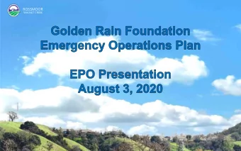 ROSSMOOR  WALNUT CREEK  ROSSMOOR  Golden Rain Foundation  WALNUT CREEK  Emergency Operations Plan