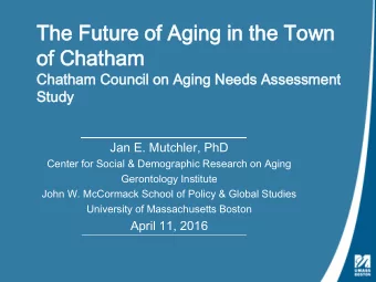 of  of Ch  Chat  atham  ham  Chatha  ham Counci  cil  l on Ag  Aging Needs  s As  Asses  essme