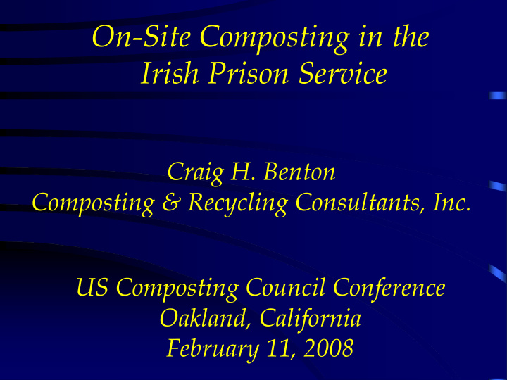 on site composting in the irish prison service