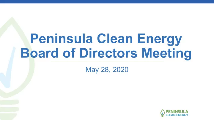 peninsula clean energy board of directors meeting
