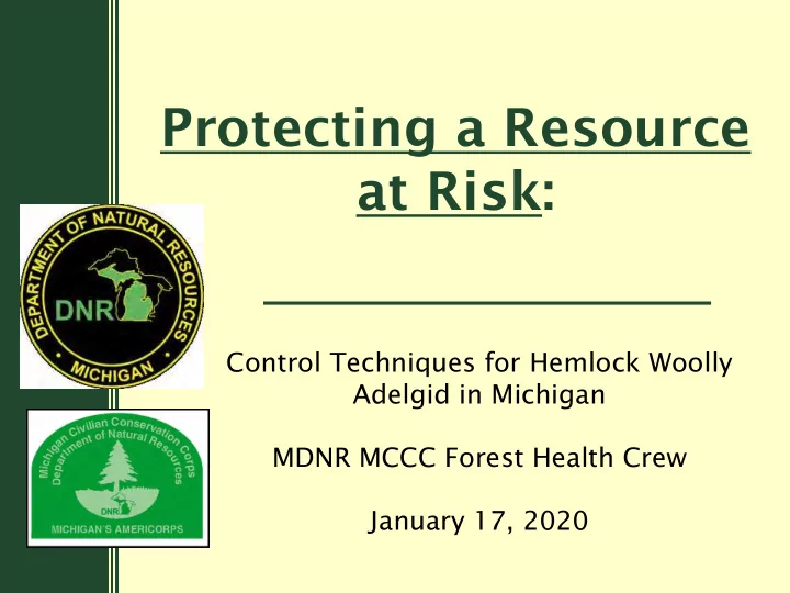 protecting a resource at risk