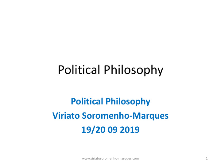 political philosophy