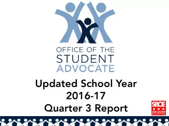 Updated School Year  2016-17  Quarter 3 Report  The Challenge  The Challenge  Navigating the public