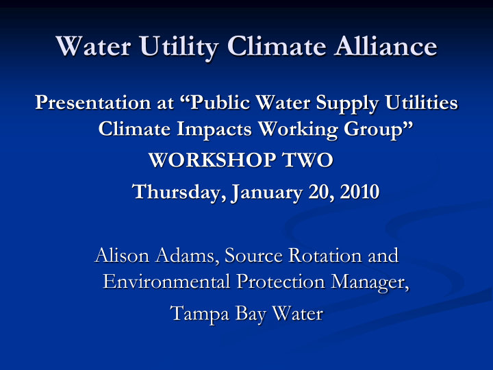 water utility climate alliance