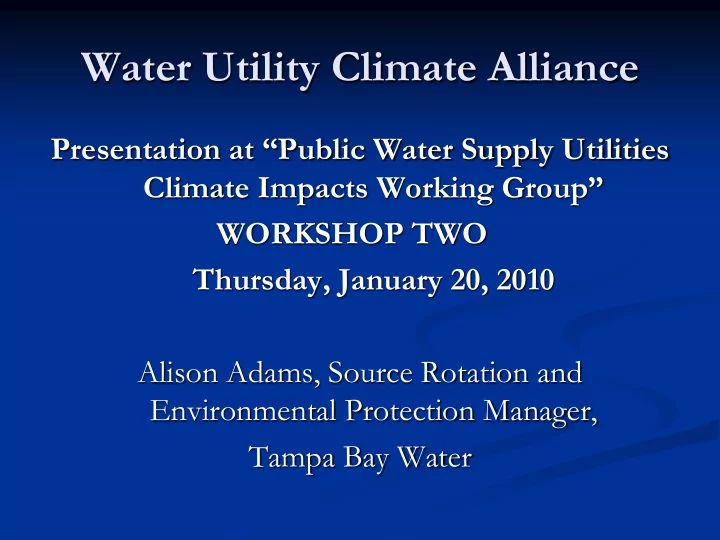 water utility climate alliance