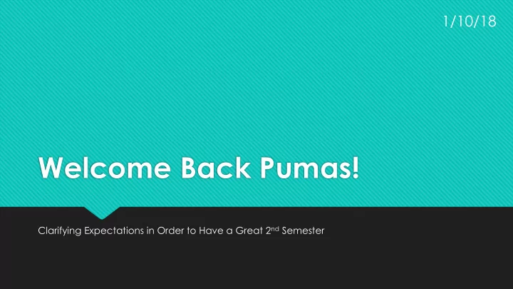 welcome back pumas