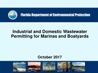 Industrial and Domestic Wastewater  Permitting for Marinas and Boatyards  October 2017  Wastewater