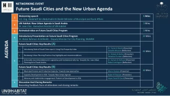 Future Saudi Cities and the New Urban Agenda  Welcoming speech  5 Mins  1  1  H.E. Eng. Abdullatif