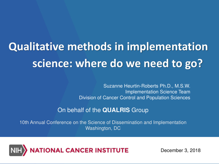 qualitative methods in implementation science where do we