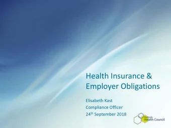 Employer Obligations  Elisabeth Kast  Compliance Officer 24 th September 2018  Overview  1. Bermuda
