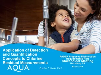 Application of Detection  and Quantification  PADEP Proposed Disinfection  Concepts to Chlorine