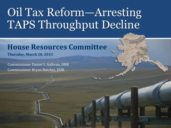 oil tax reform arresting