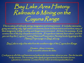 Rai  ailro  lroad  ads  s &amp; Mi  &amp; Mining  ing on the  he  Cuy  uyun  una  a Ran  ange  ge