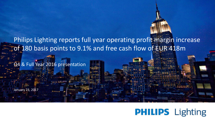 philips lighting reports full year operating profit