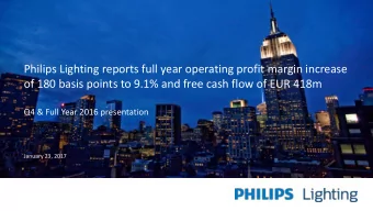 Philips Lighting reports full year operating profit margin increase  of 180 basis points to 9.1%