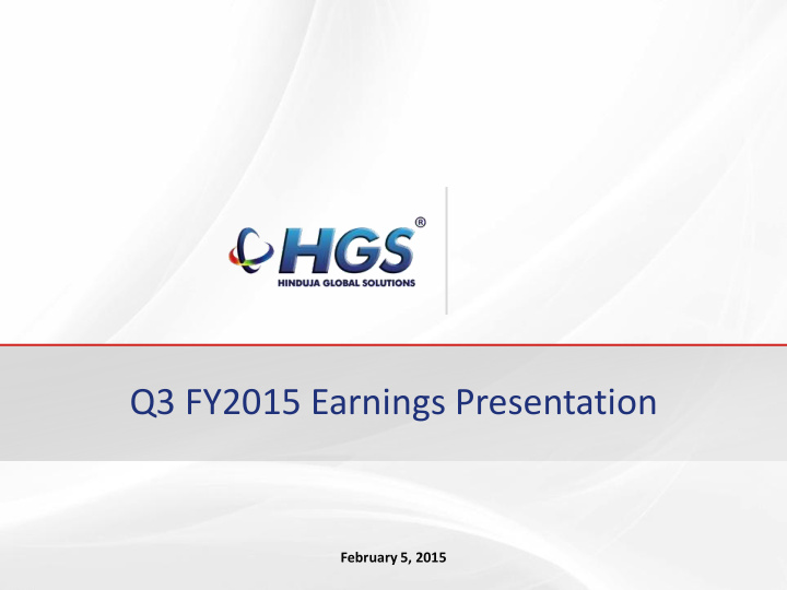 q3 fy2015 earnings presentation