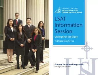 LSAT  Information  Session  University of San Diego  Test Preparation Course  Prepare for an