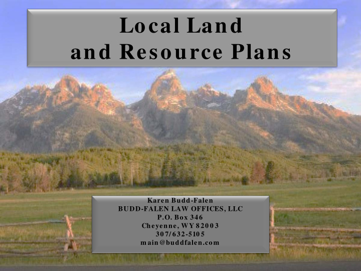 local land and resource plans