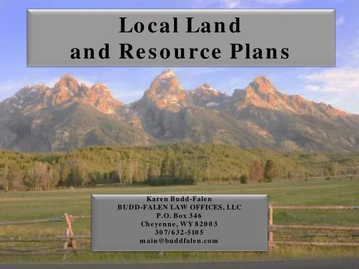 local land and resource plans