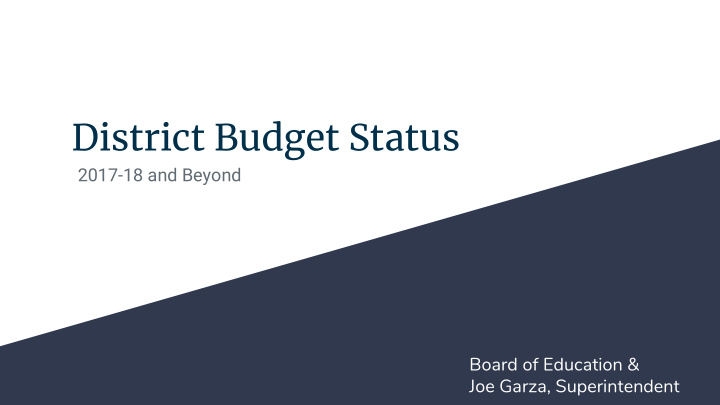 district budget status