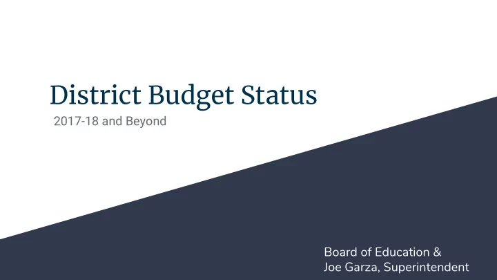 district budget status
