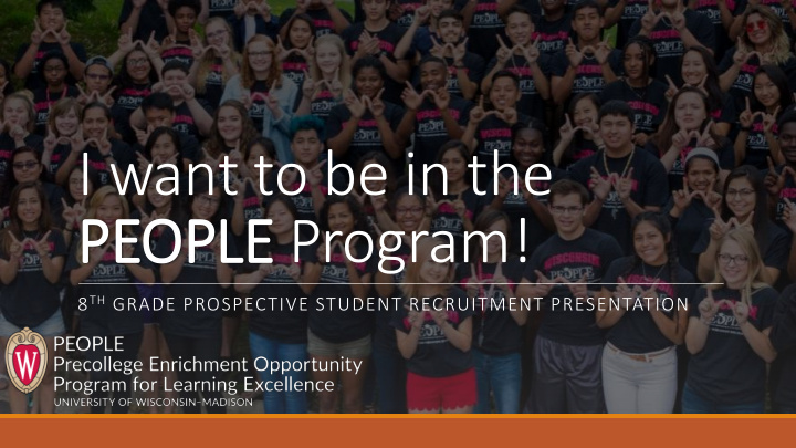 i want to be in the people program