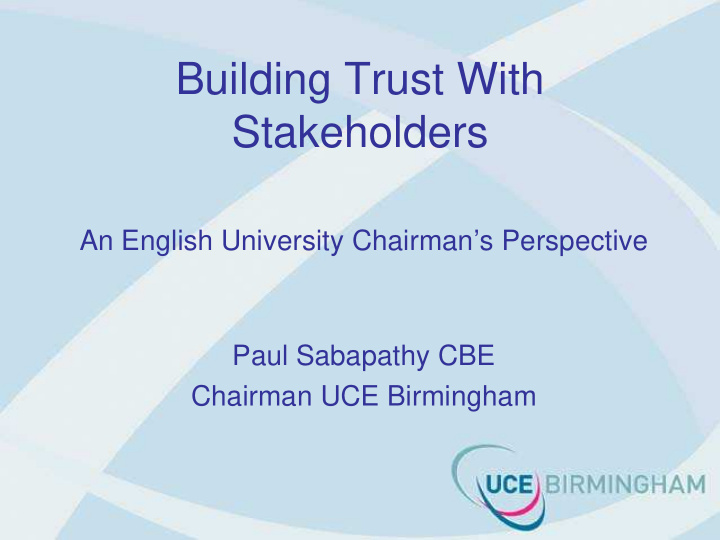 building trust with stakeholders