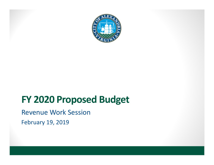 fy 2020 proposed budget