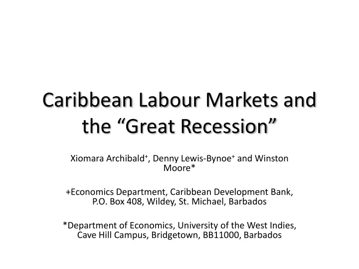 the great recession