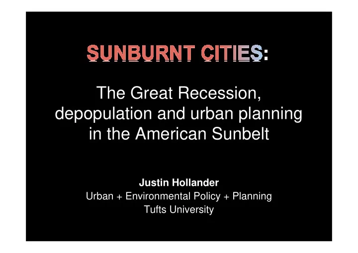 the great recession depopulation and urban planning in