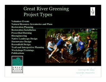 Great River Greening  Project Types  Volunteer Events  Natural Resource Inventories and Plans