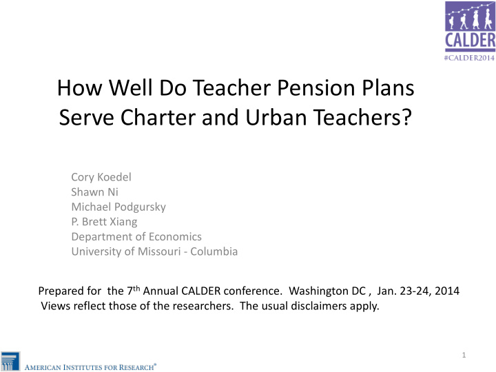how well do teacher pension plans serve charter and urban