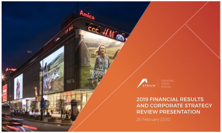 2019 financial results and corporate strategy review