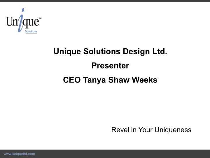 unique solutions design ltd presenter ceo tanya shaw weeks
