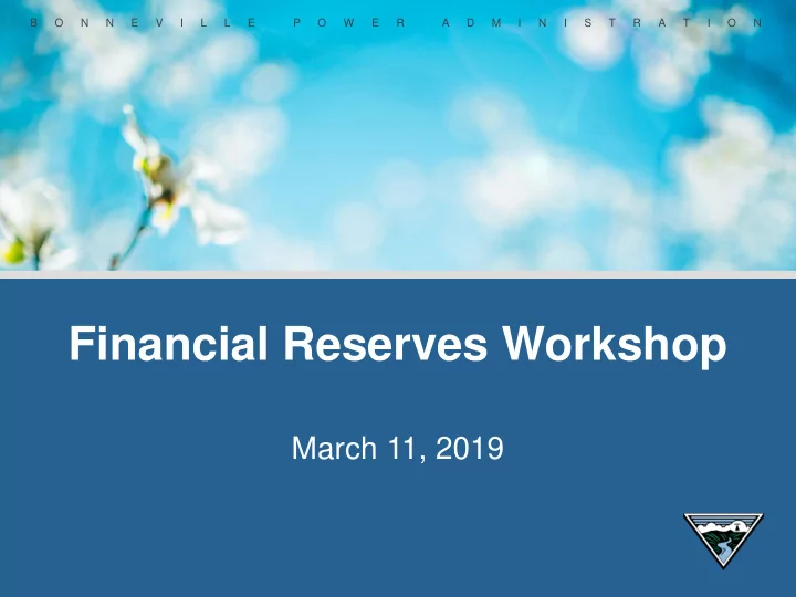 financial reserves workshop