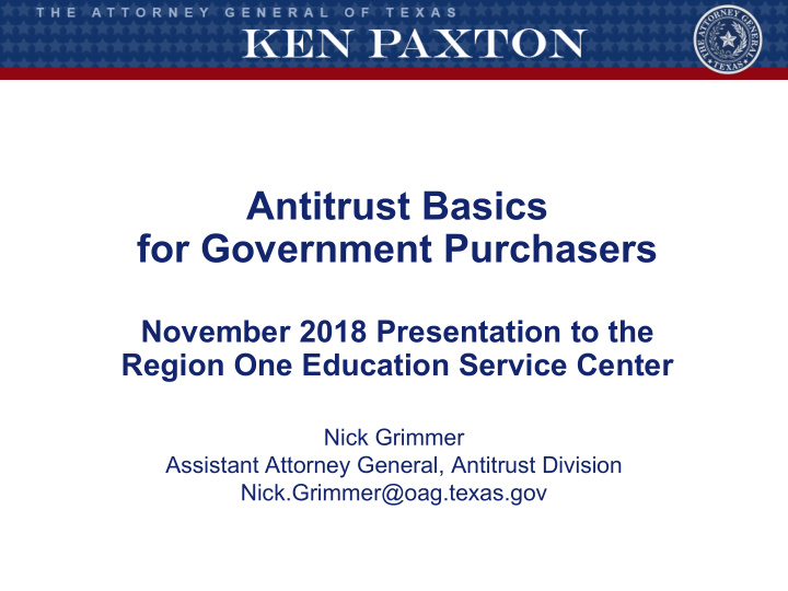 antitrust basics for government purchasers
