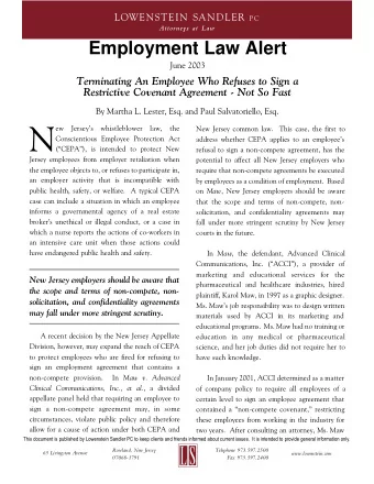 N  ew Jerseys whistleblower law, the  New Jersey common law.  This case, the first to