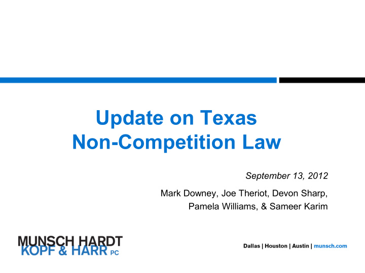 update on texas non competition law