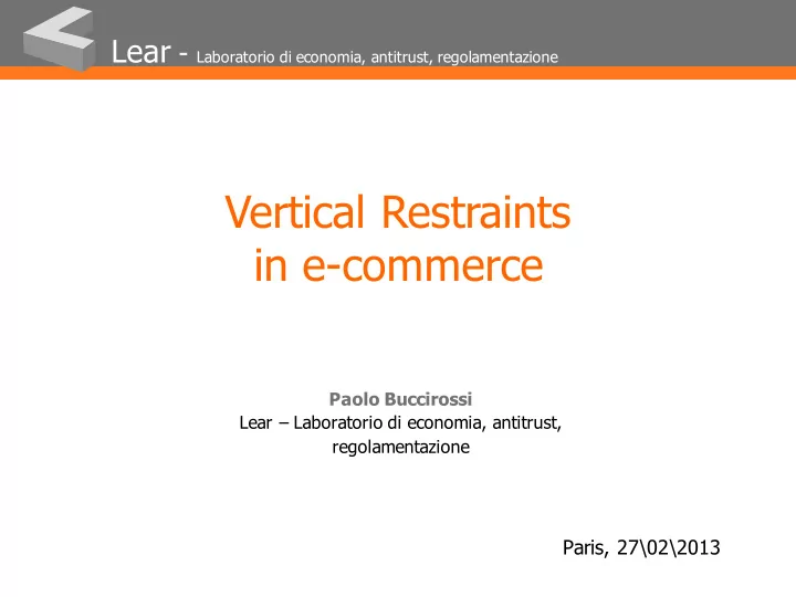 vertical restraints in e commerce
