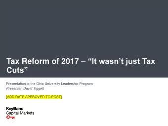 Cuts  Presentation to the Ohio University Leadership Program  Presenter: David Tiggett  [ADD