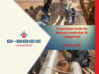 Engagement  29 May 2019  Meaning of B-BBEE  broad- based black economic empowerment means the