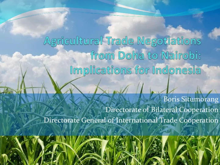 directorate general of international trade cooperation