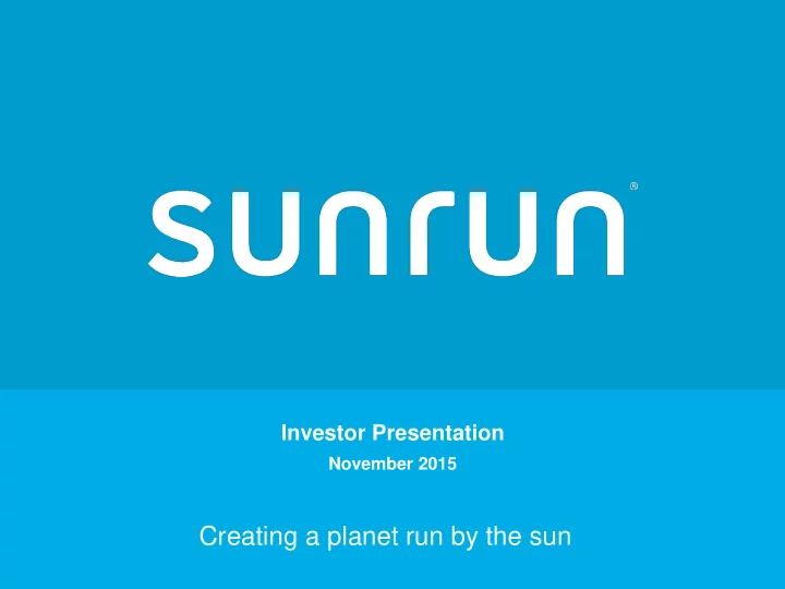 creating a planet run by the sun