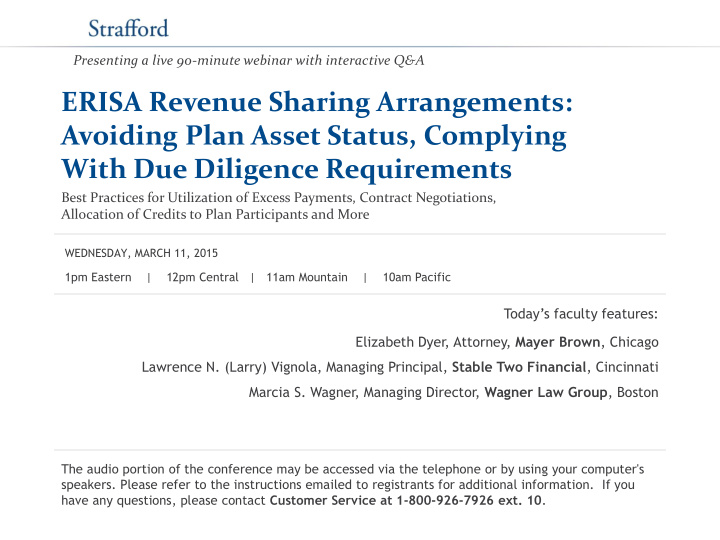 erisa revenue sharing arrangements avoiding plan asset