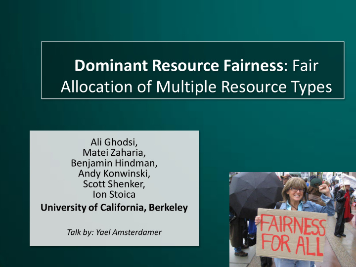 dominant resource fairness fair allocation of multiple