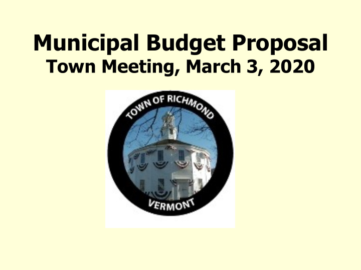 municipal budget proposal