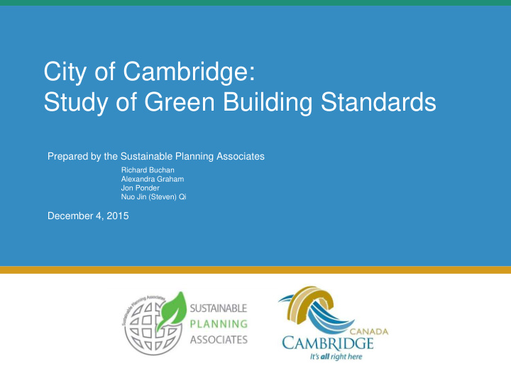 city of cambridge study of green building standards